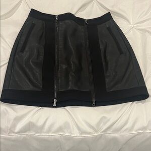 BCBGMaxAzria Black Mini Skirt with Zipper Detail
